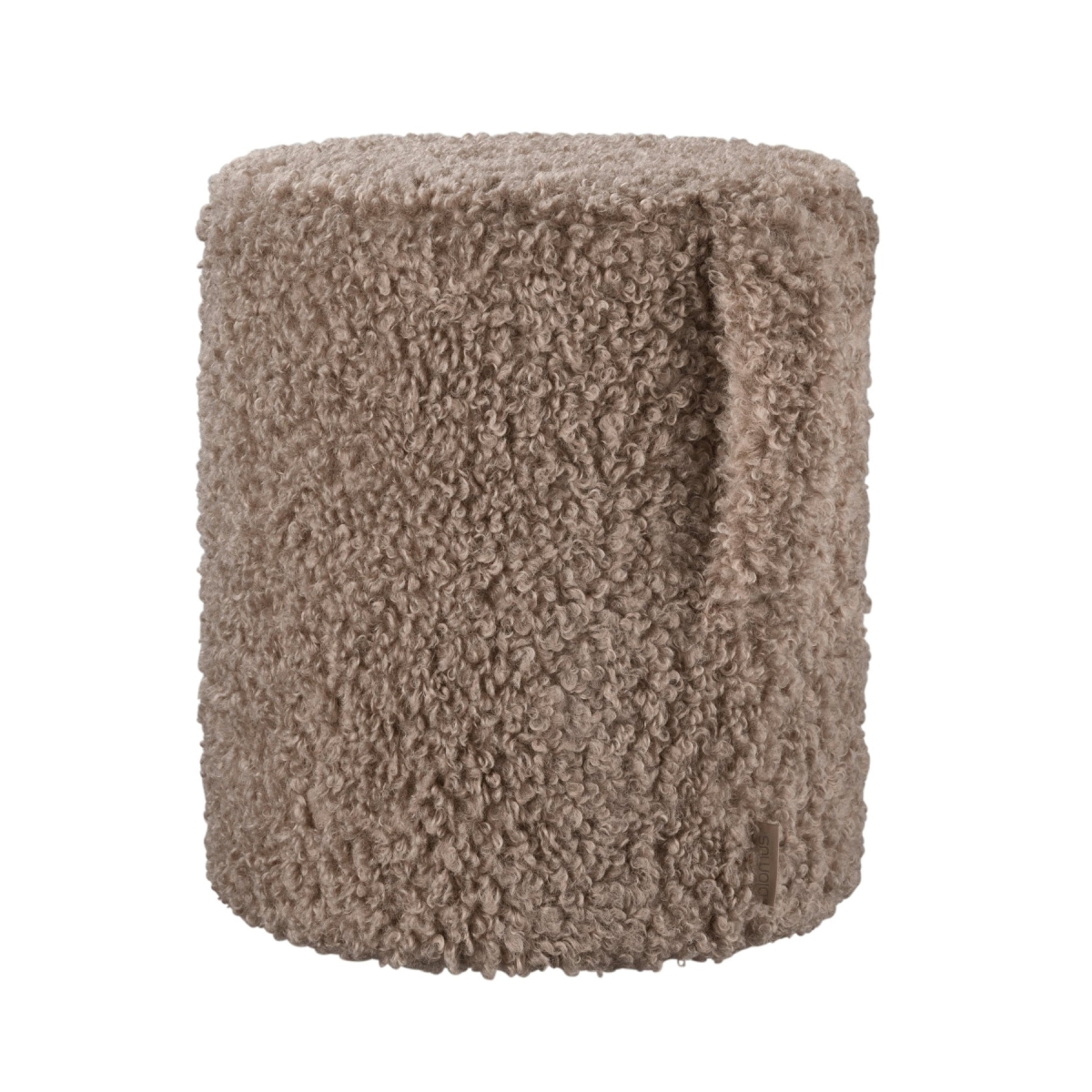 68069 TEDDY Upholstered Pouf - Fungi & Tan