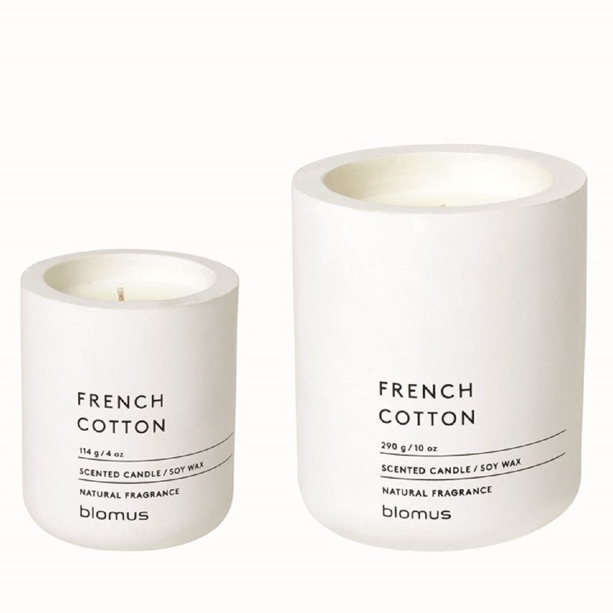 33102 FRAGA Candle Set - Container with French Cotton Scent - White
