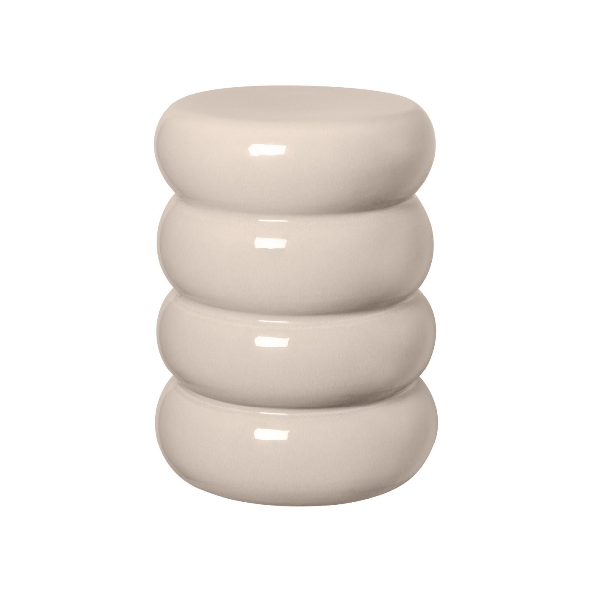 67119 Toru Round Ceramic Side Table, Off White