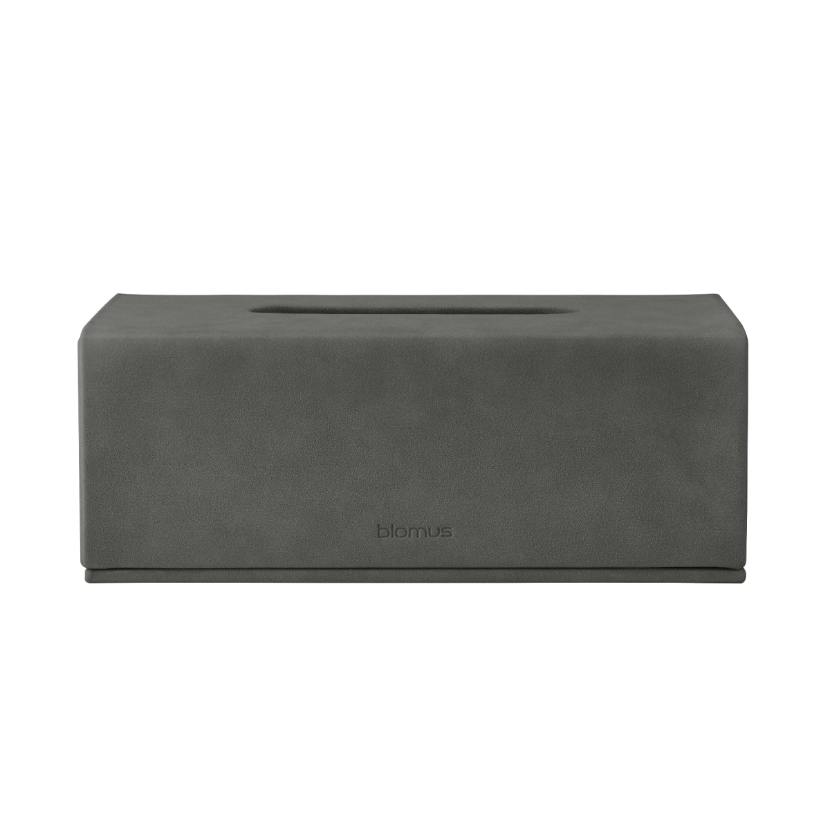 68316 SAHLA Faux Suede Tissue Box - Pewter & Charcoal