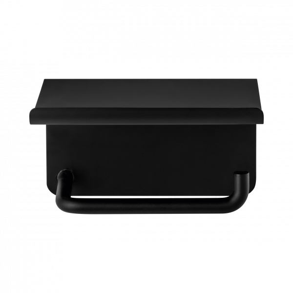 66456 MODO Wall Mounted Toilet Paper Holder with Tray - Black
