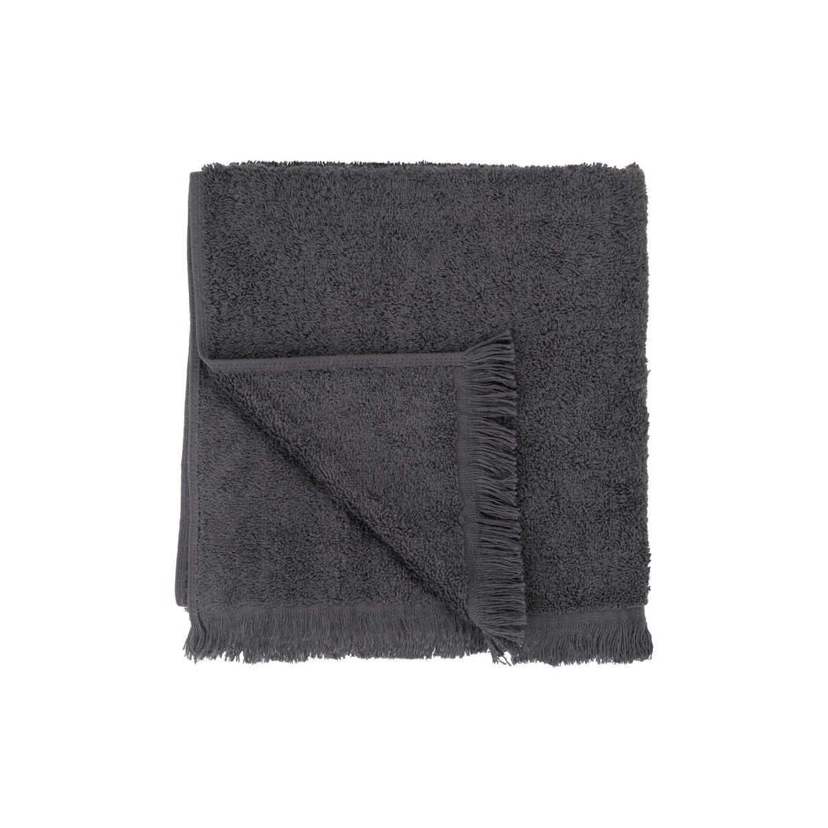 Picture of Blomus 66483 20 x 39 in. FRINO Fringed Organic Cotton Terry Hand Towel - Magnet & Charcoal - Extra Large