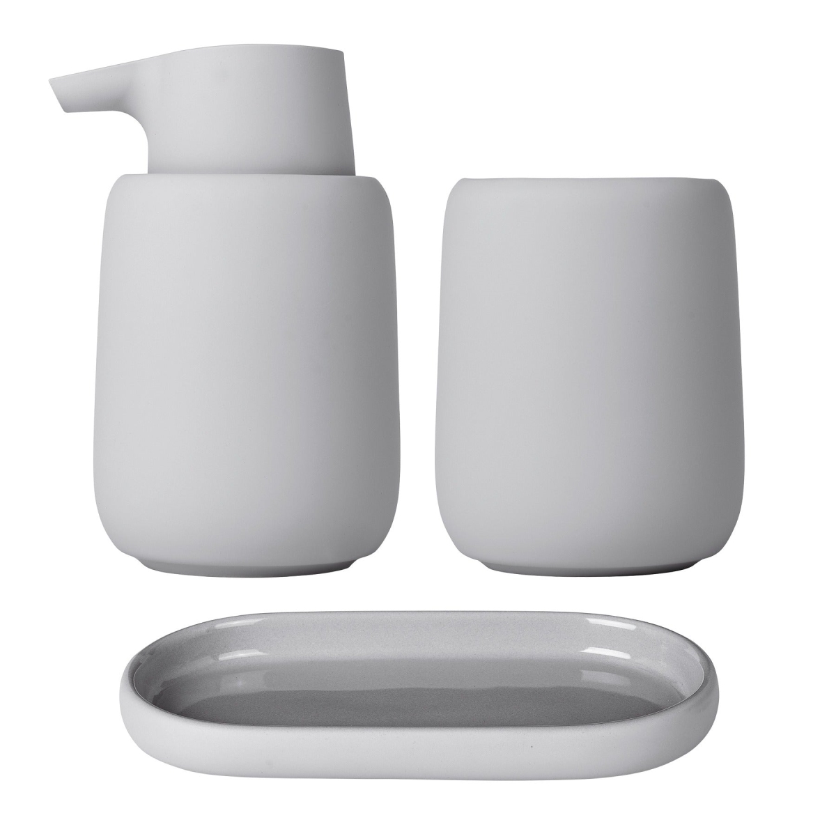 36107 SONO Bathroom Accessory Set - Micro Chip & Gray