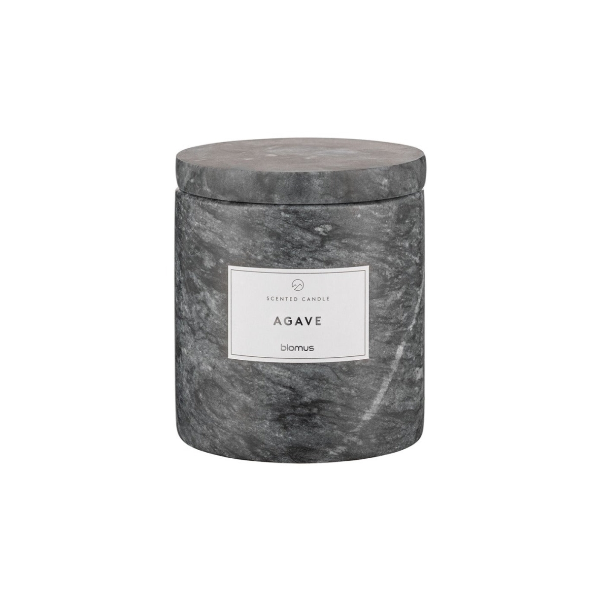 65456 FRABLI Scented Candle with Marble Container Agave Fragrance - Magnet & Charcoal - Large