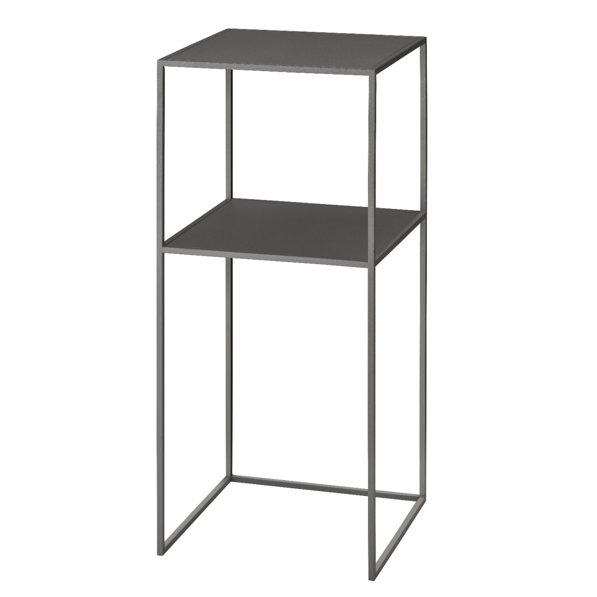 63223 FERA Pedestal Table with Shelf - Steel Gray