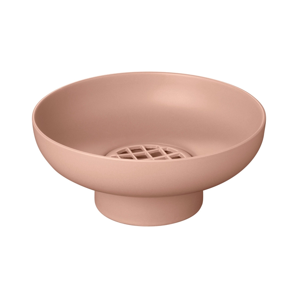 66629 MIYABI Ceramic Vase - Low with Flower Grid - Terracotta - Medium