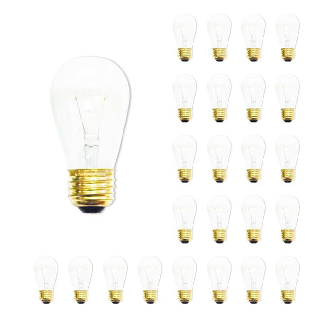 Picture of Bulbrite Pack of (25) 11 Watt Dimmable Clear S14 Incandescent Light Bulbs with Medium (E26) Base  2700K Warm White Light