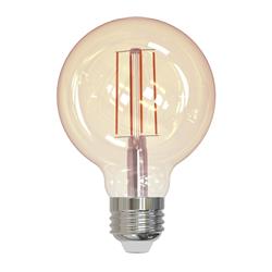 40W Equivalent Amber Light G25 Dimmable LED Filament Light Bulb, 2PK