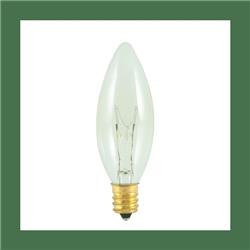 Picture of Bulbrite 861075 25 watt Dimmable Clear B8 Incandescent Light Bulbs with Candelabra E12 Base&#44; 2700K Warm White Light - Pack of 50