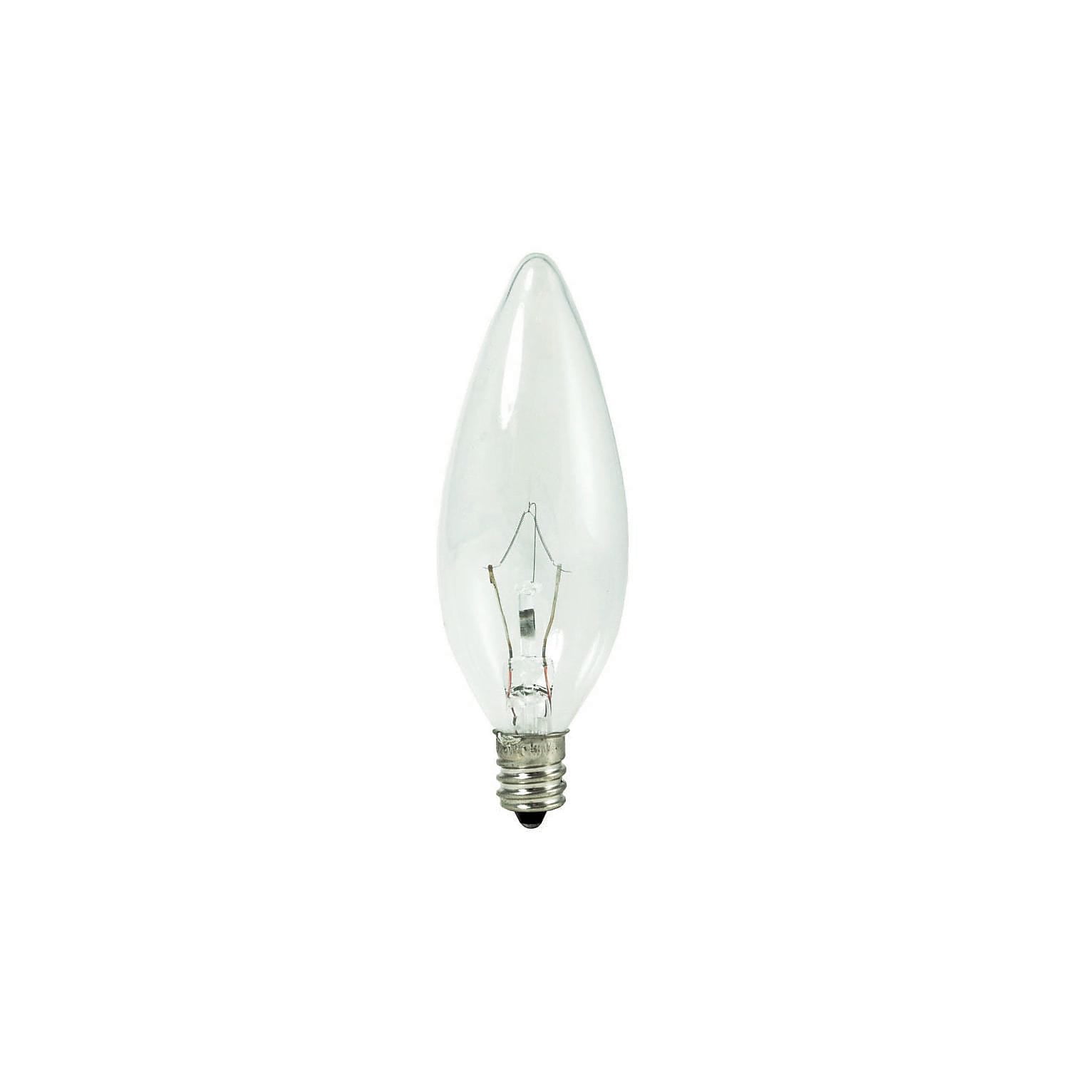 Picture of Bulbrite Krystal Touch Pack of (20) 25 Watt Dimmable Clear B10 Torpedo Krypton Light Bulbs with Candelabra (E12) Base  2700K Warm White Light