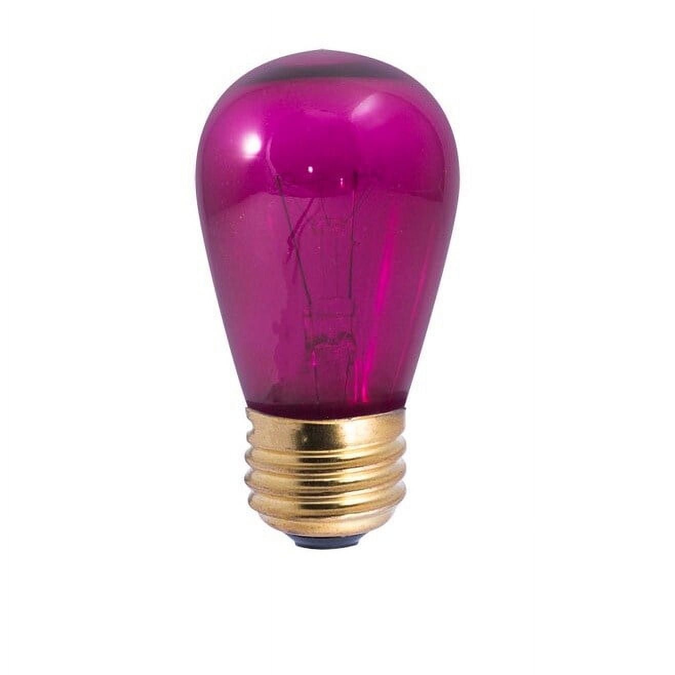 Picture of Bulbrite Pack of (25) 11 Watt Dimmable S14 Incandescent Light Bulbs with Medium (E26) Base  Transparent Pink