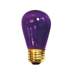 11W Dimmable Purple S14 Incandescent Light Bulbs - Transparent - Pack of 25 - E26 Base