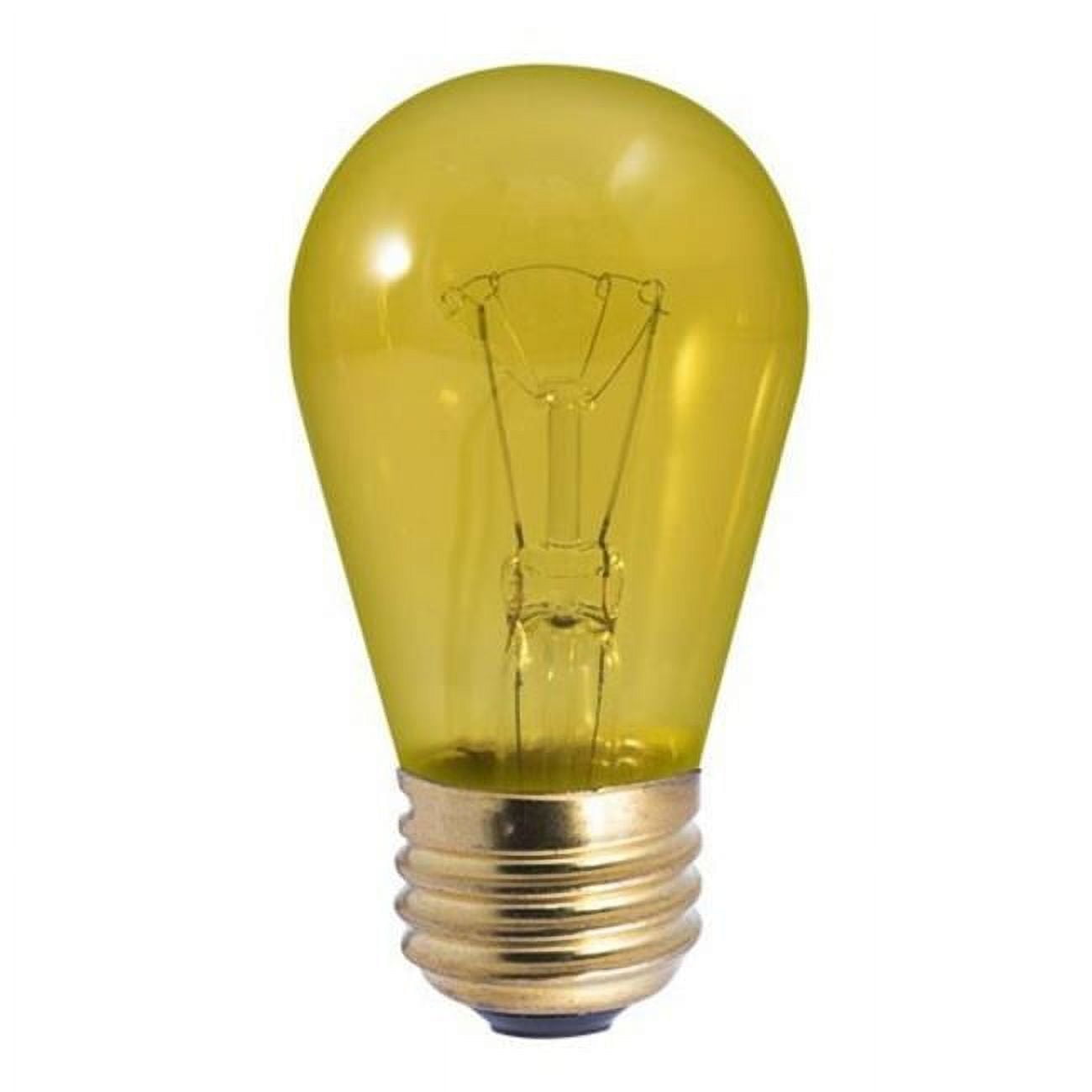 861312 11 watt Dimmable S14 Incandescent Light Bulbs with Medium E26 Base, Transparent Yellow - Pack of 25