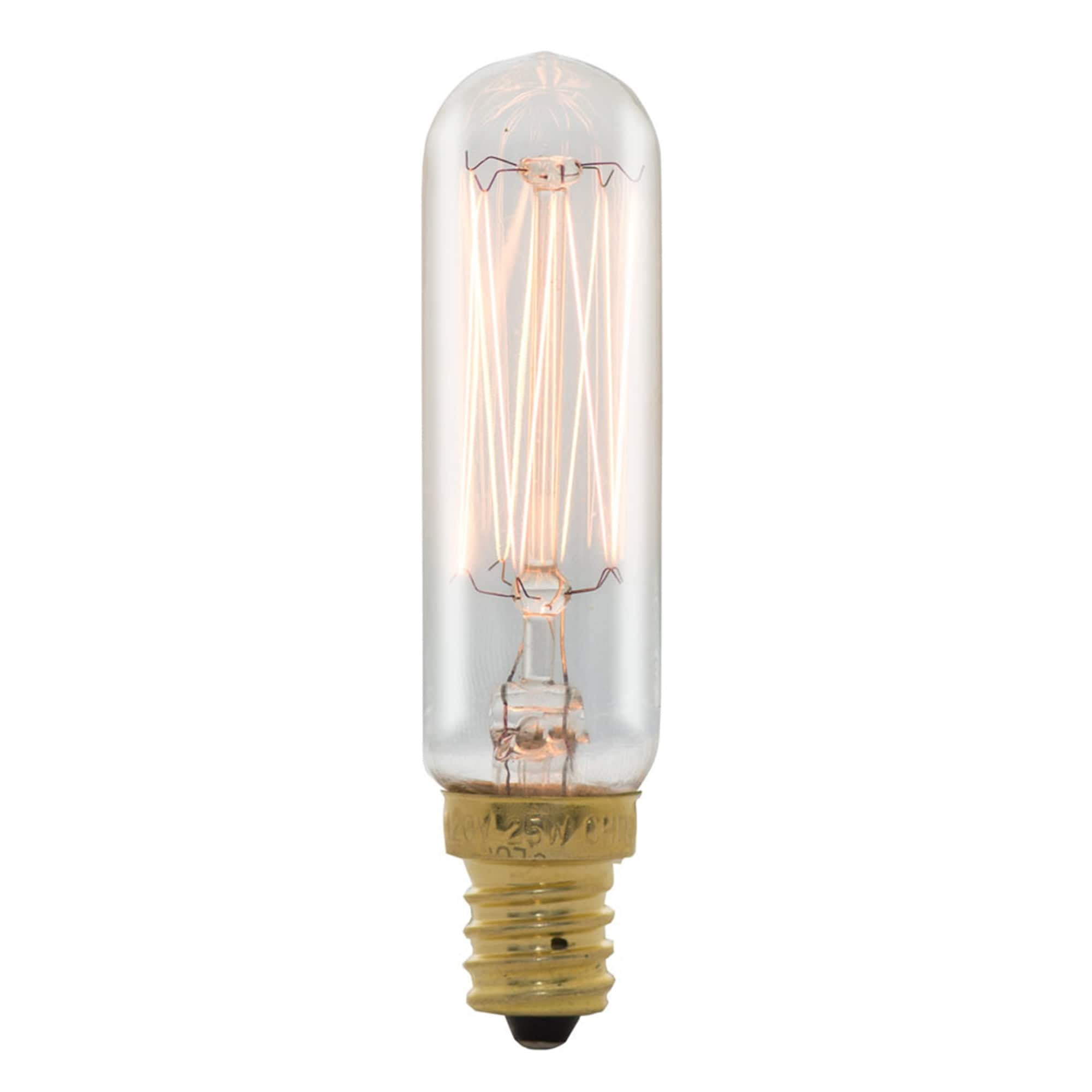 Picture of Bulbrite 861392 15 watt Dimmable Clear T4 Incandescent Light Bulbs with Candelabra E12 Base&#44; 2700K Warm White Light - Pack of 50