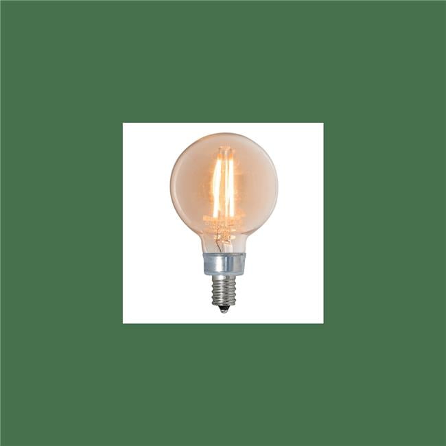 Picture of Bulbrite Pack of (3) 2.5 Watt Dimmable Antique Glass Finish G16 LED Light Bulbs with Candelabra (E12) Base  2100K Amber Light  160 Lumens