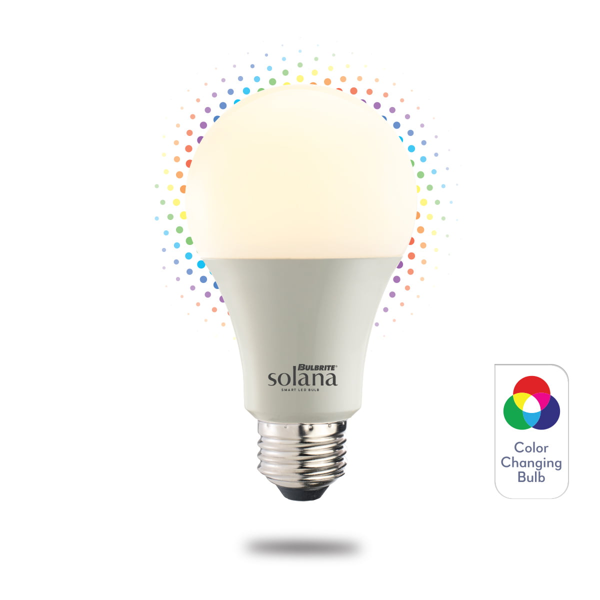 Solana Pack of (2) 9 Watt A19 Smart WiFi Connected LED Light Bulbs with Medium (E26) Base  Color Changing and Tunable White Light