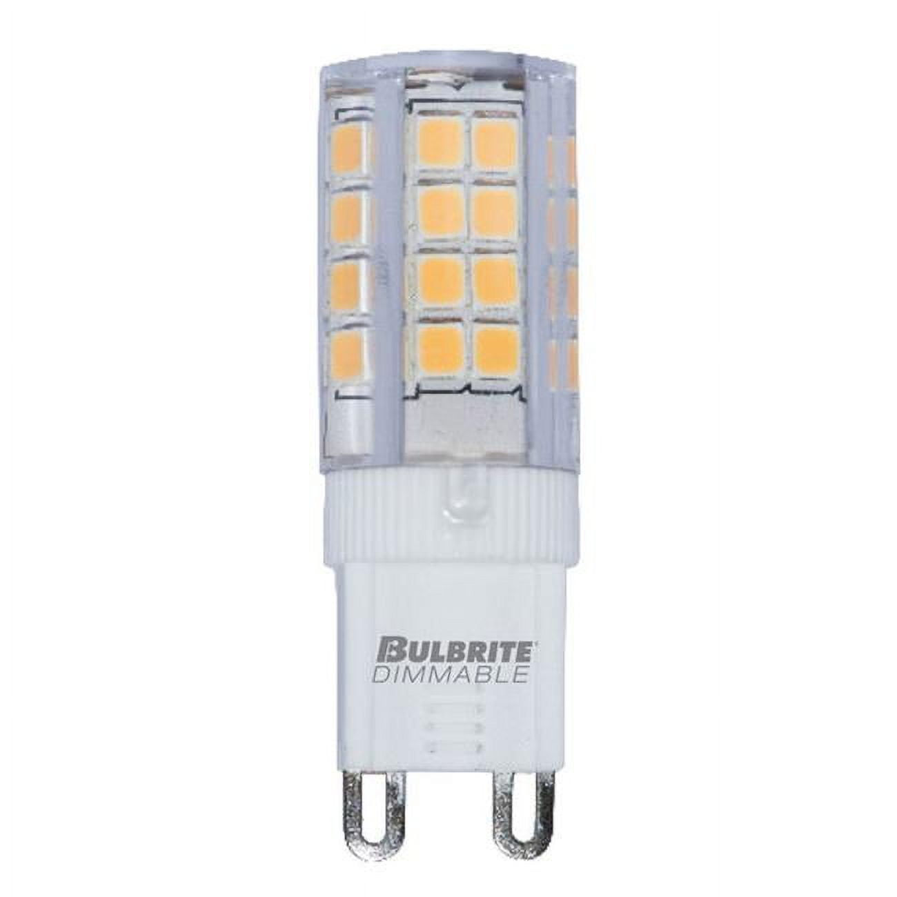 Picture of Bulbrite Pack of (2) 4.5 Watt 120V Dimmable Clear T6 LED Mini Light Bulbs with Bi-Pin (G9) Base  2700K Warm White Light  400 Lumens