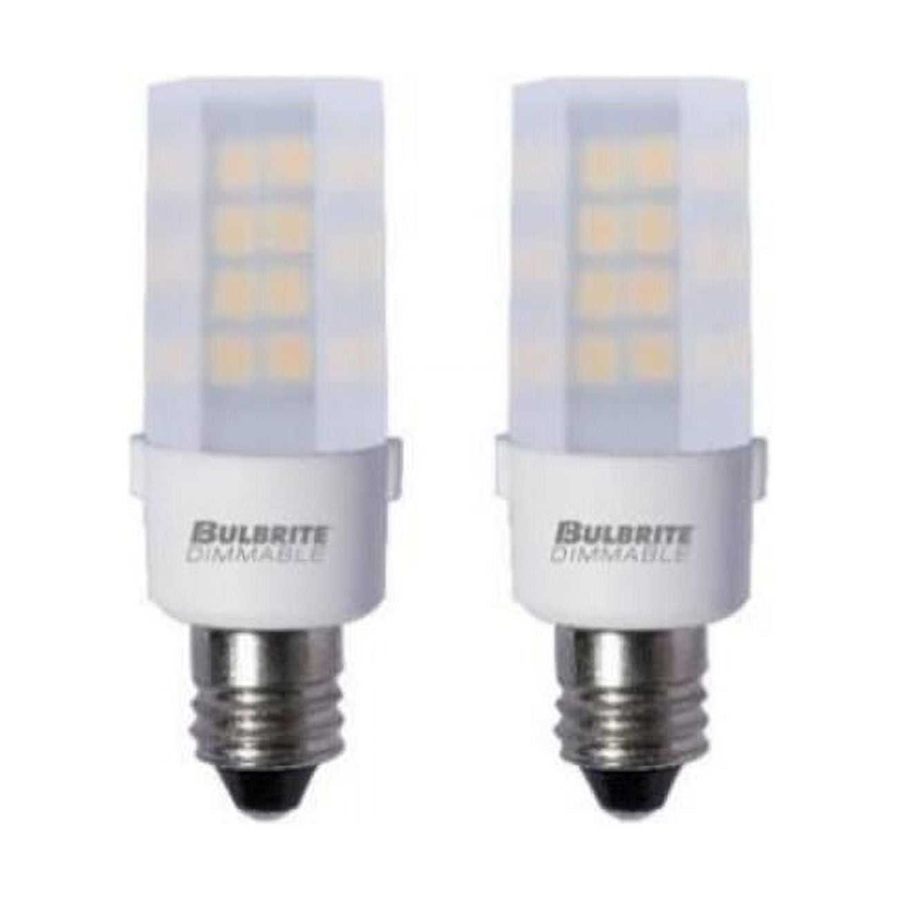 Picture of Bulbrite 861531 4.5W 340 Lumens 2700K & 80 CRI Dimmable Frost Mini T4 Candelabra E12 LED Mini Bulb&#44; Pack of 2