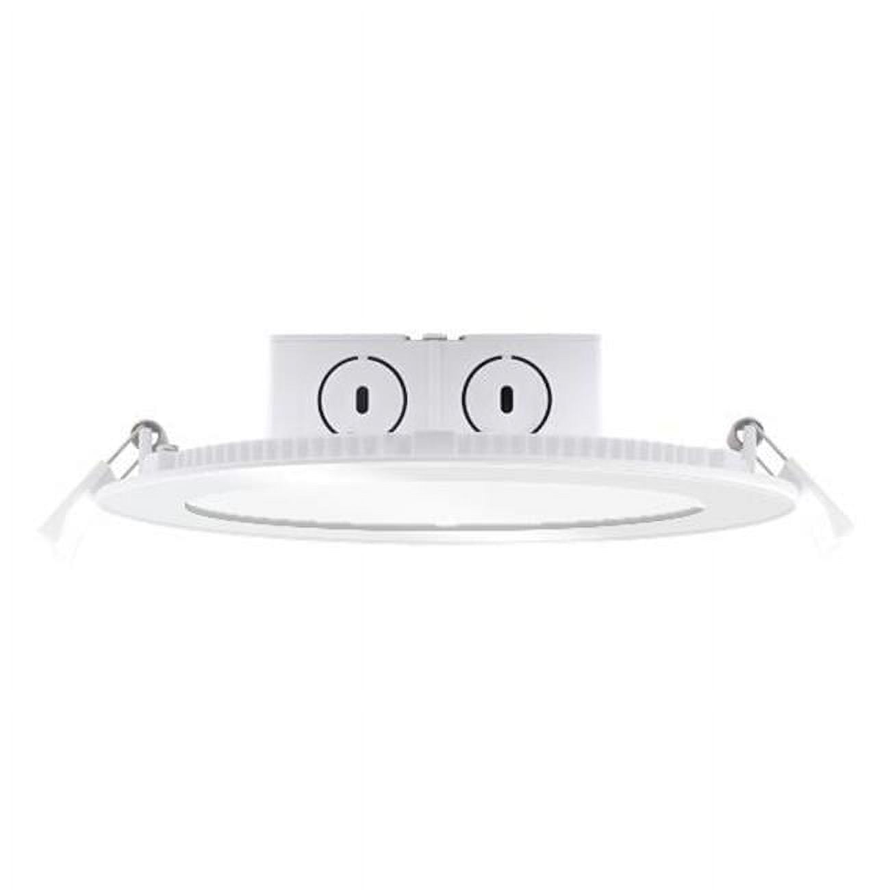 Picture of Bulbrite Pack of (2) LED 6&quot; Round Flat Downlight Fixture with Jbox  65W Equivalent  2700K/Warm White  White Finish