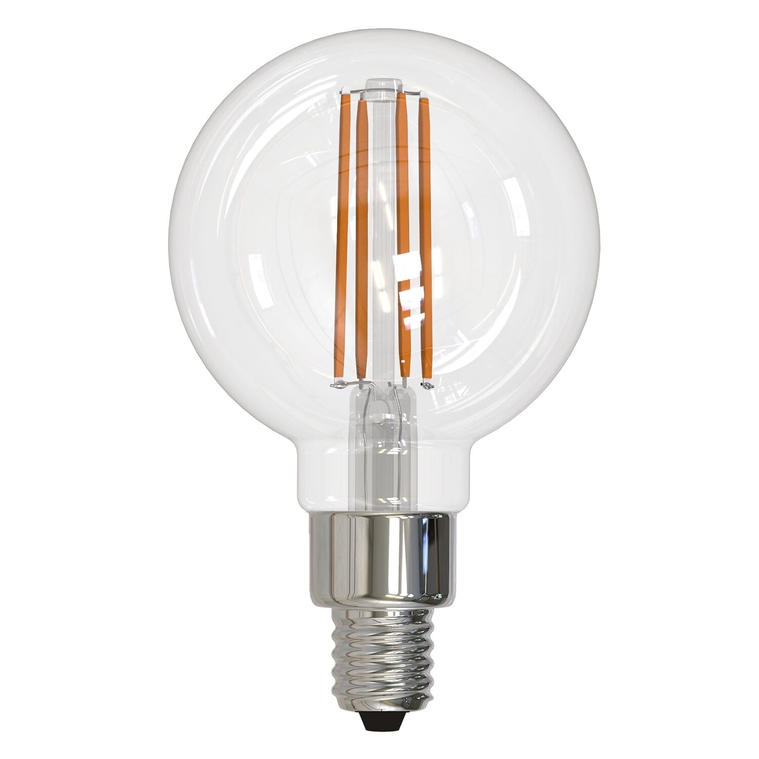 Pack of (3) 4 Watt Dimmable Milky Finish G16 LED Light Bulbs with Candelabra (E12) Base  2700K Warm White Light  350 Lumens