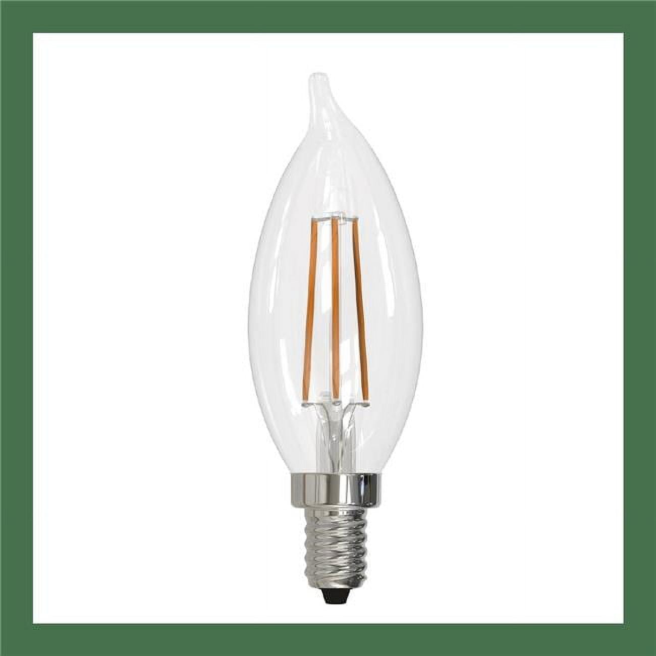 Pack of (4) 5 Watt Dimmable Clear Filament CA10 Candelabra (E12) LED Bulb - 500 Lumens  2700K  and 80 CRI -  Bulbrite, 861586