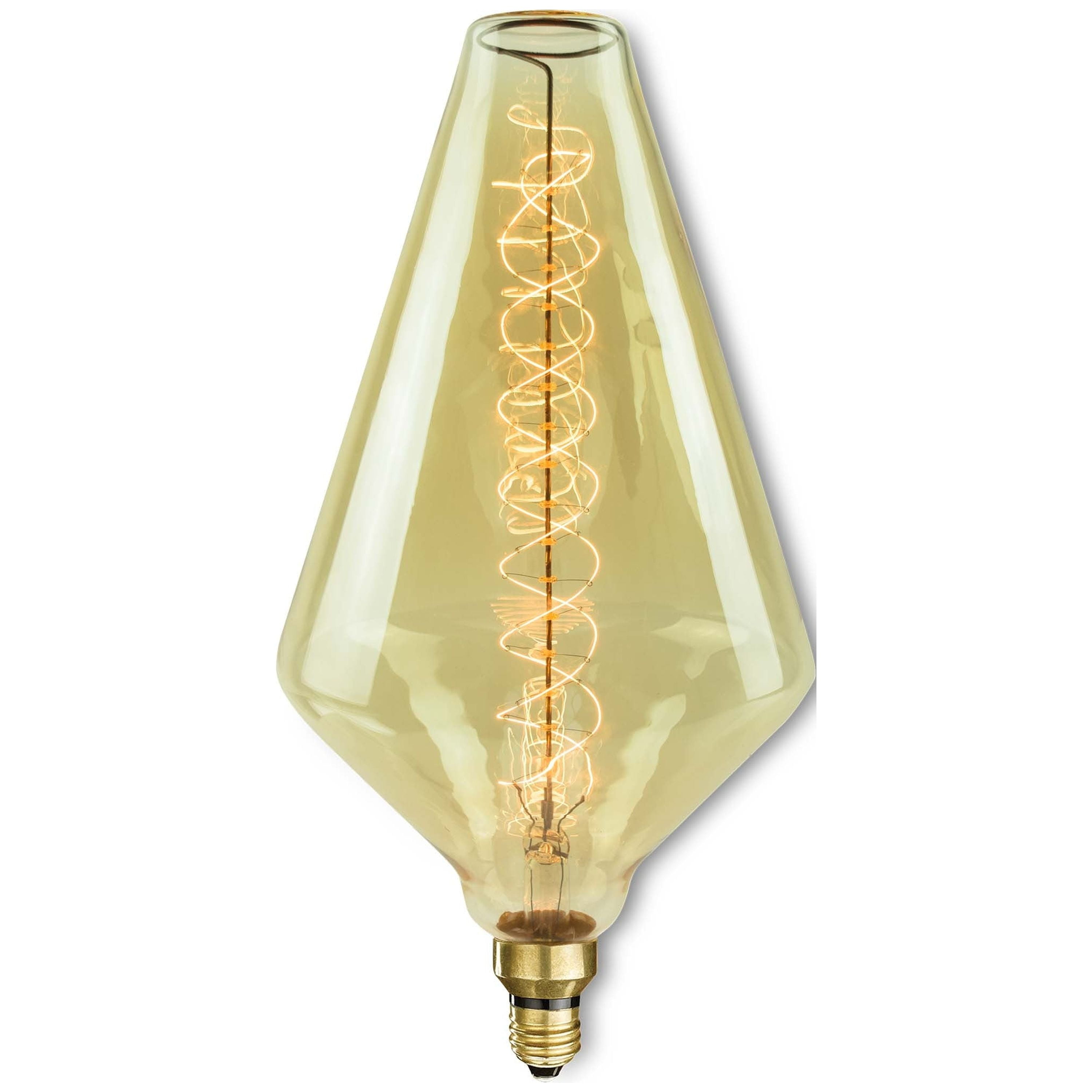 Picture of Bulbrite Grand Nostalgic Collection 60 Watt Dimmable Diamond  Shape Oversized Decorative Incandescent Light Bulb with Medium (E26) Base  2200K Amber Light  Antique Glass Finish