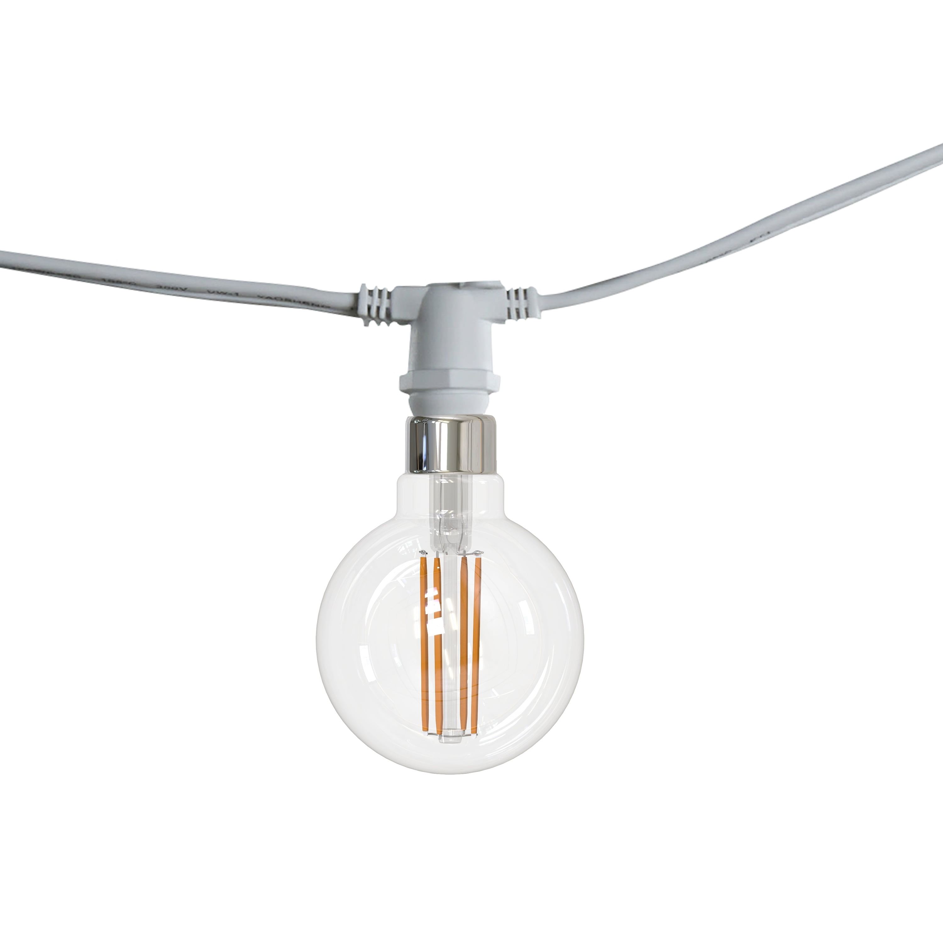 Picture of Bulbrite 810130 25 ft. 15-Socket E12 Decorative String Light Kit with Clear LED Globe G16 Bulbs, 40 watt Equivalent, White