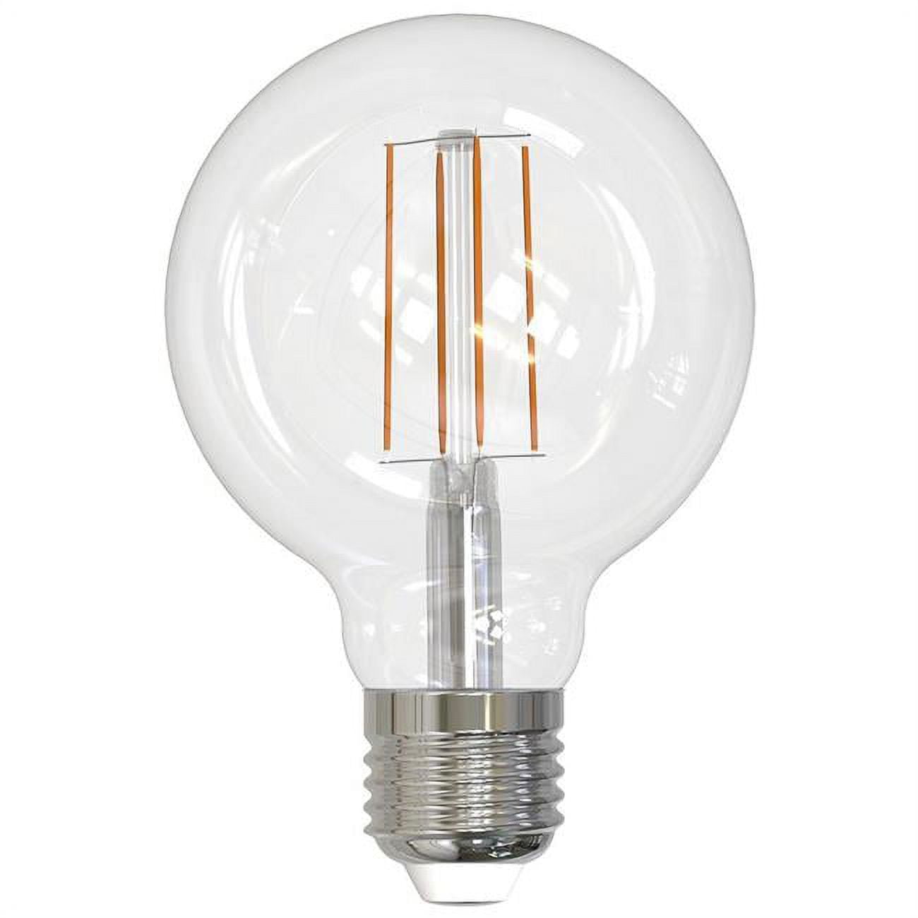 Pack of (8) 7 Watt Dimmable Clear Globe G25 LED Light Bulbs with Medium (E26) Base  3000K Soft White Light  800 Lumens