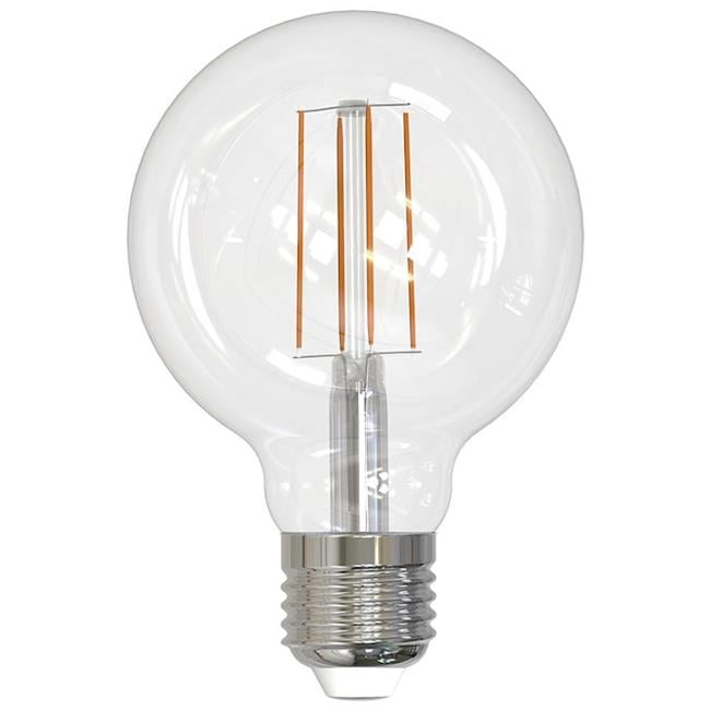 Pack of (8) 7 Watt Dimmable Clear Globe G25 LED Light Bulbs with Medium (E26) Base  2700K Warm White Light  800 Lumens