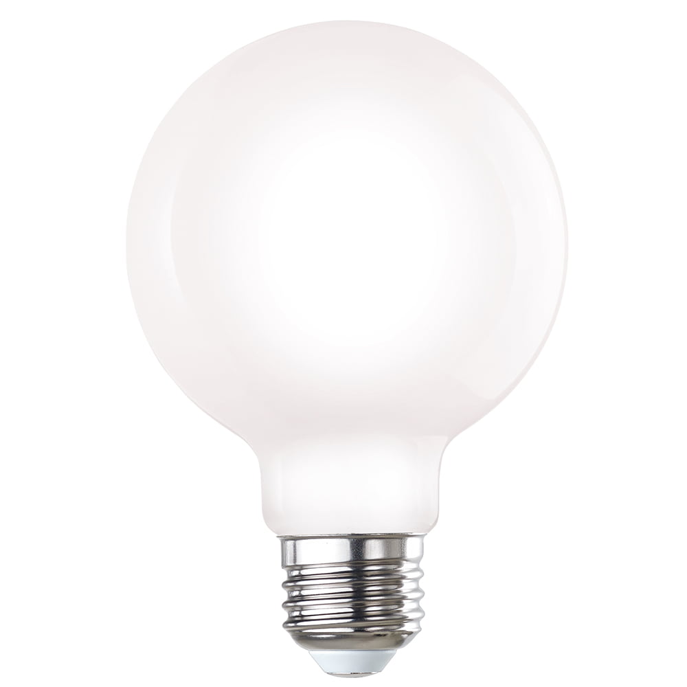 Pack of (8) 7 Watt Dimmable Milky Filament G25 Medium (E26) LED Bulb - 650 Lumens  2700K  and 80 CRI