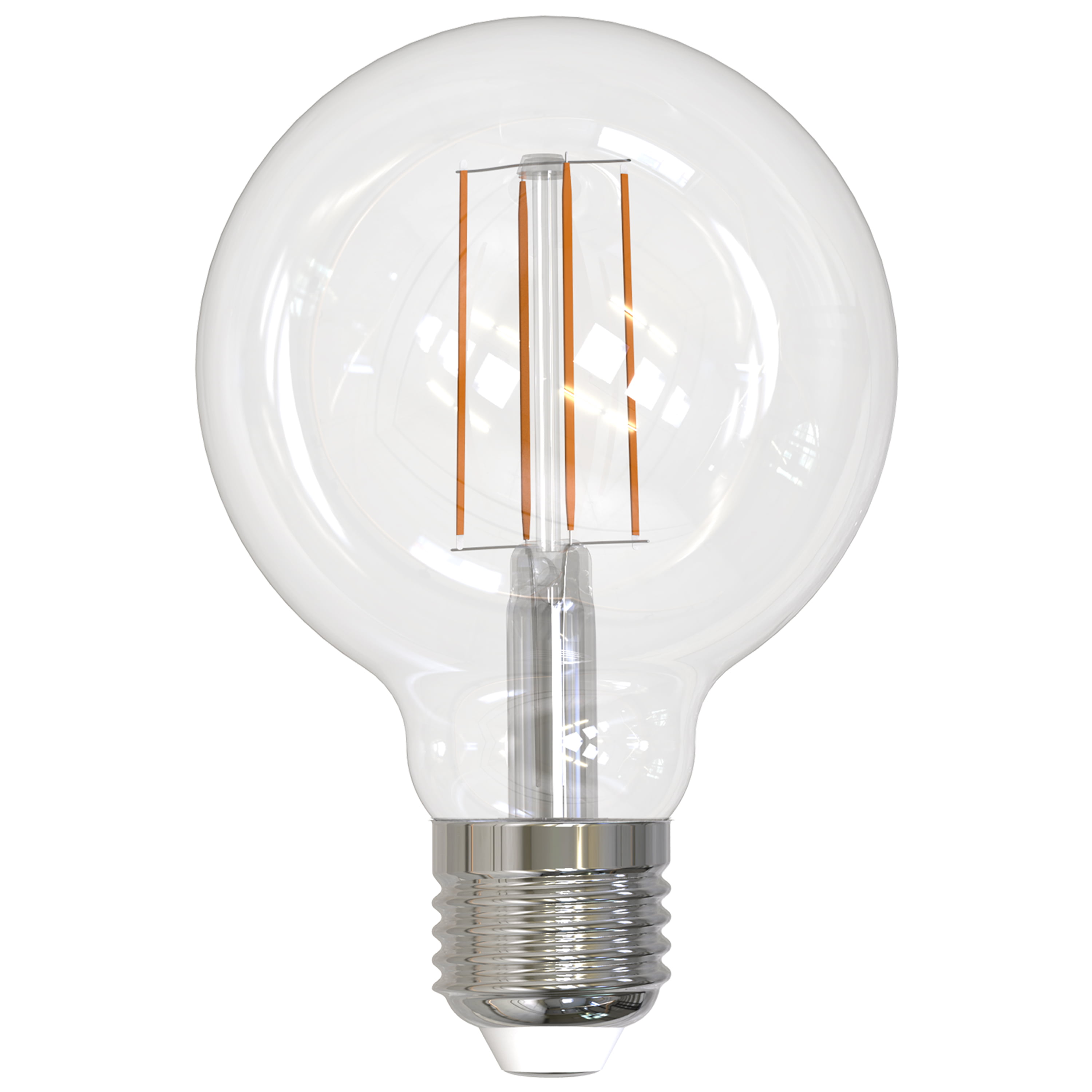 Pack of (8) 7 Watt Dimmable CLEAR Filament G25 Medium (E26) LED Bulb - 800 Lumens  4000K  and 80 CRI