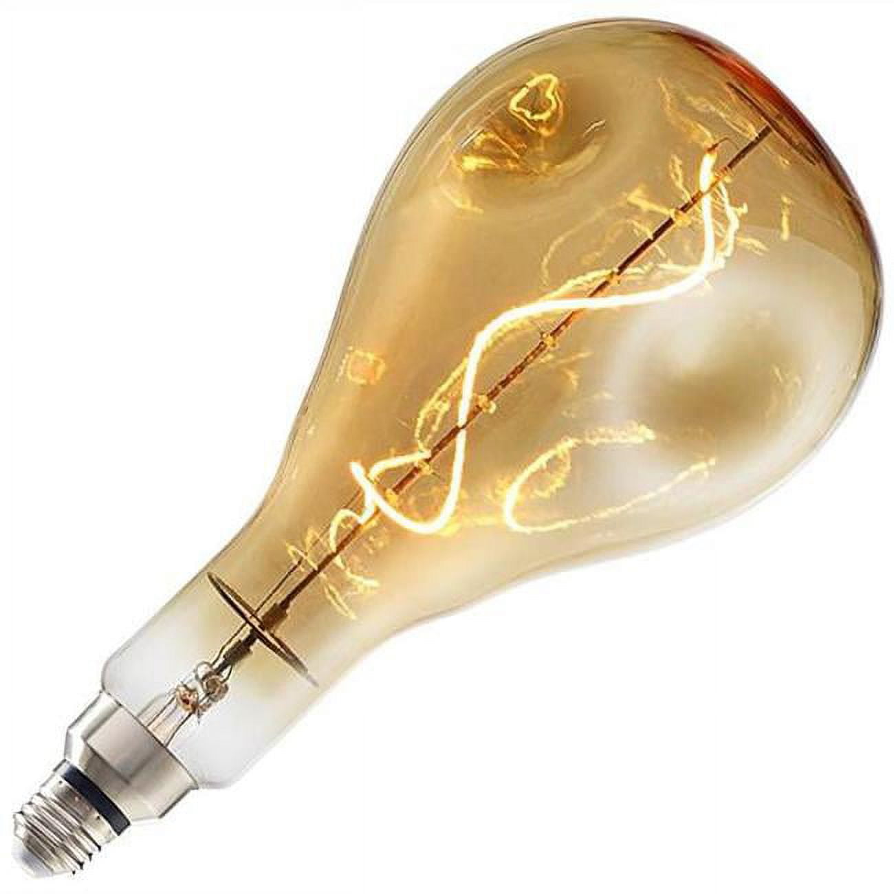 Picture of Bulbrite Grand Naturals Collection 4 Watt Dimmable Droplet Shape Oversized Decorative LED Light Bulb with Medium (E26) Base  2000K Amber Light  200 Lumens  Antique Glass Finish