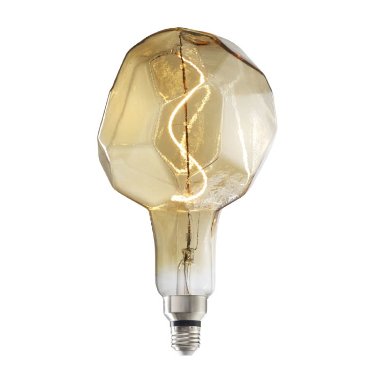Picture of Bulbrite Grand Naturals Collection 4 Watt Dimmable Jewel Shape Oversized Decorative LED Light Bulb with Medium (E26) Base  2000K Amber Light  200 Lumens  Antique Glass Finish