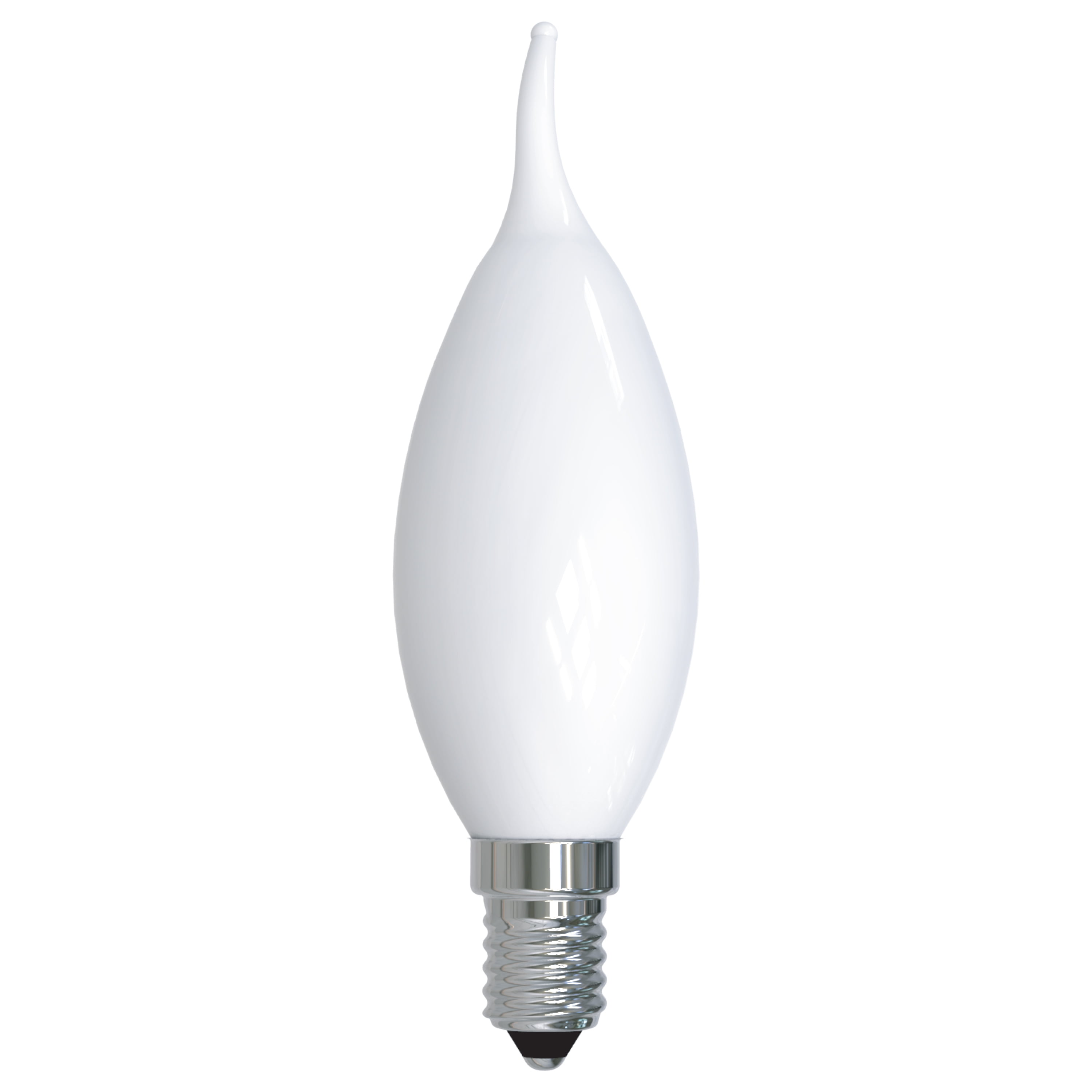 Pack of (4) 4.5 Watt Dimmable Milky Filament CA10 Candelabra (E12) LED Bulb - 400 Lumens  3000K  and 90 CRI