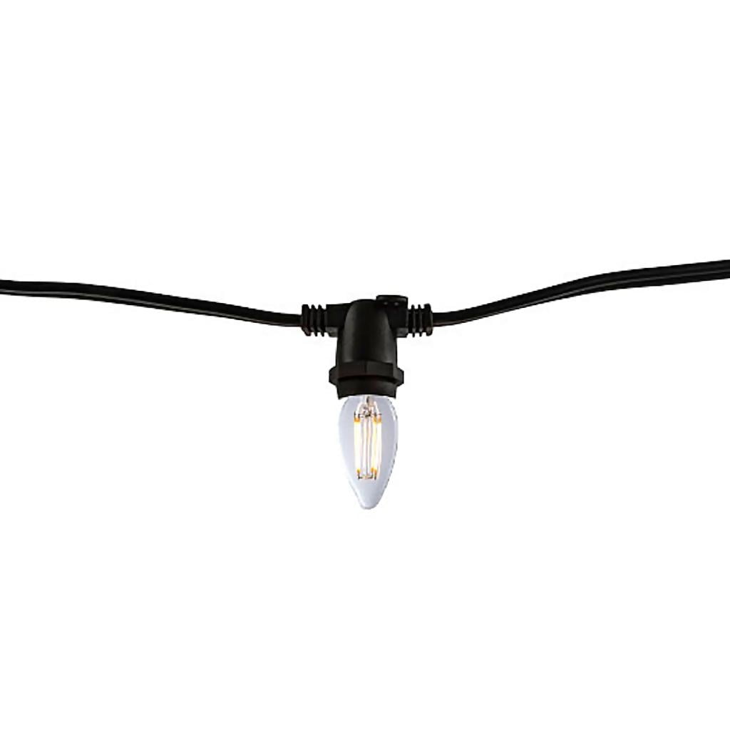 Picture of Bulbrite 14 ft  10-Socket (E12) Decorative String Light Kit with Clear Incandescent (B11) Bulbs  2.5 Watt  Black