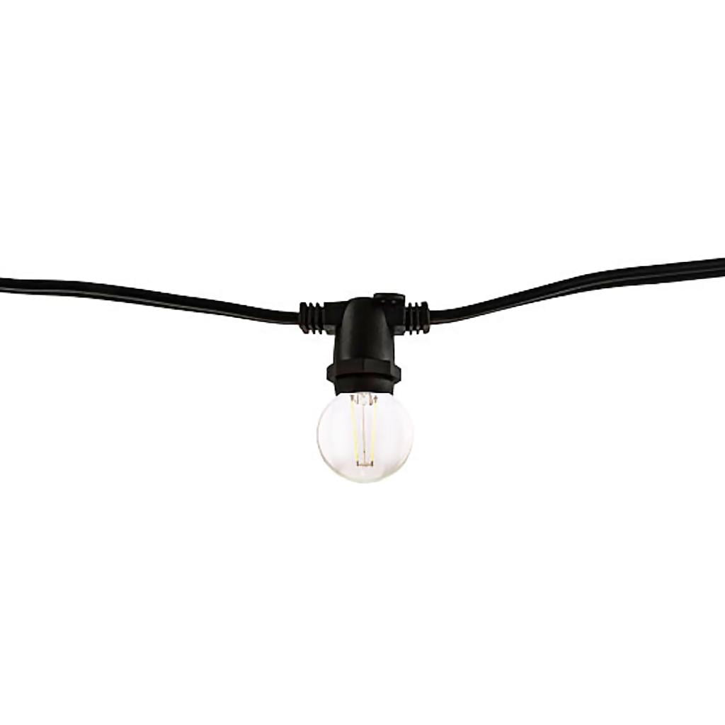 Picture of Bulbrite 810058 14 ft. 10-Socket E12 Decorative String Light Kit with Clear Incandescent Globe G16 Bulbs - 4 watt, Black