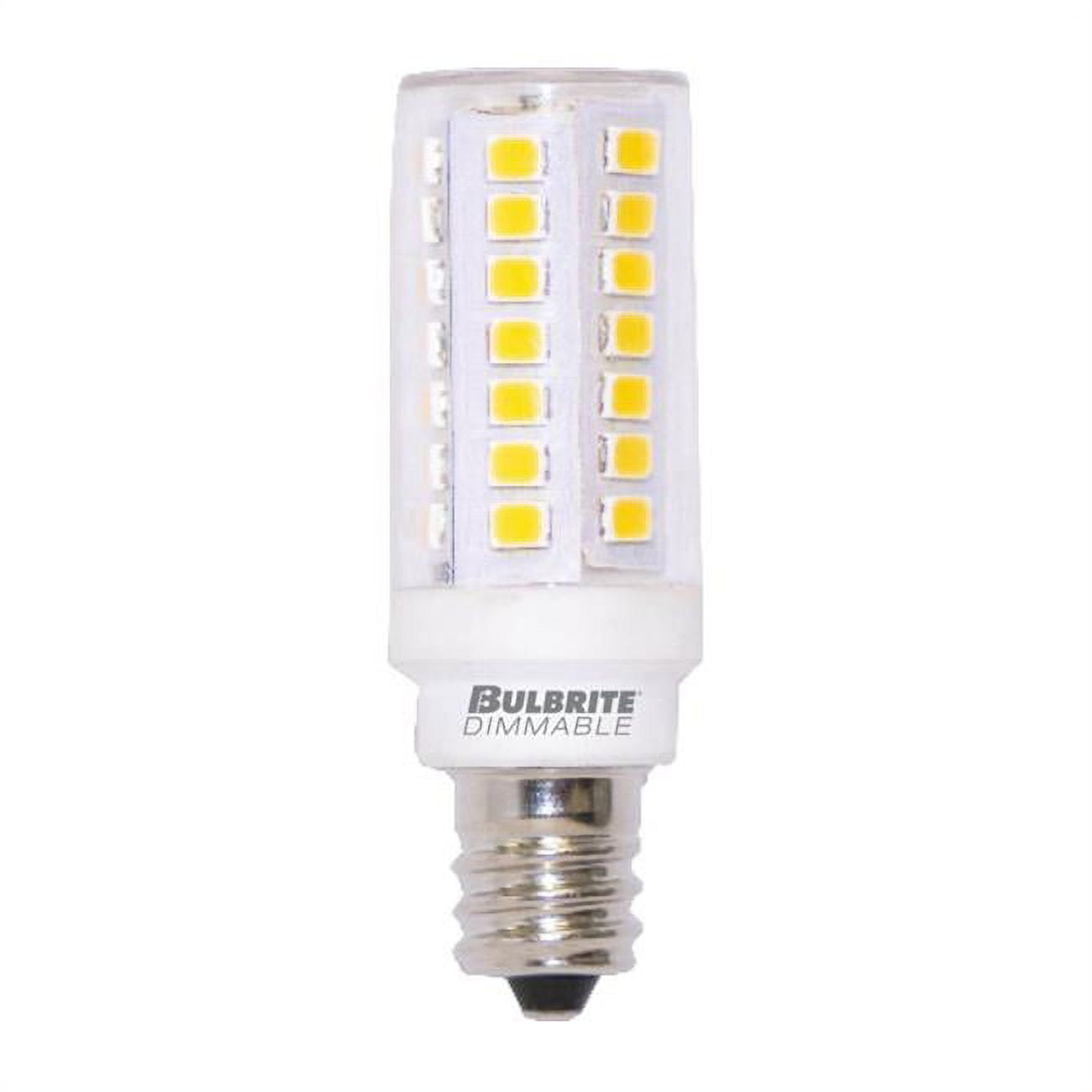 Picture of Bulbrite Pack of (2) 5 Watt 120V Dimmable Clear T6 LED Mini Light Bulbs with Mini-Candelabra (E11) Base  2700K Warm White Light  550 Lumens