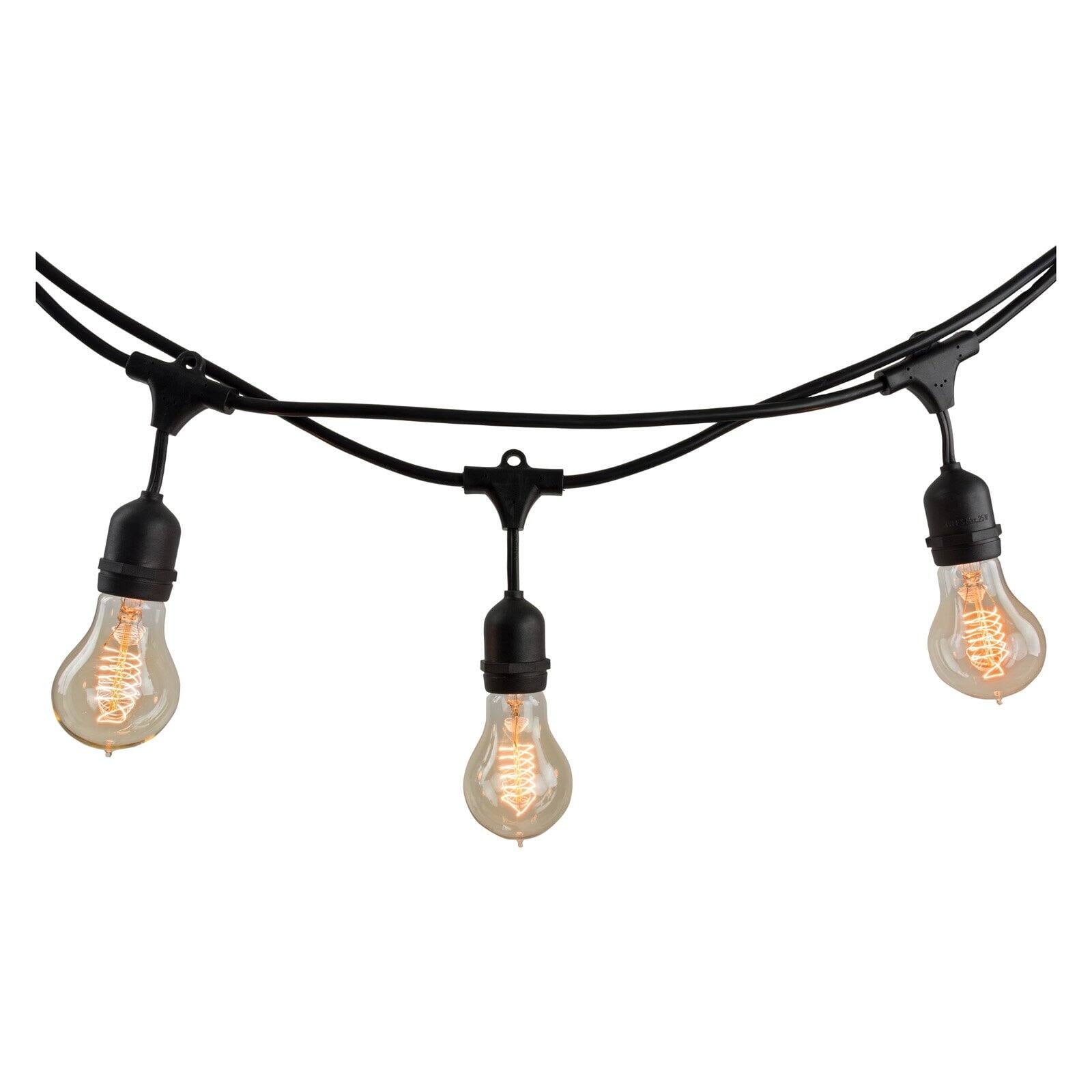 Picture of Bulbrite 14 ft  10-Socket (E26) Decorative String Light Kit with Clear Incandescent (S14) Bulbs  11 Watt  Black