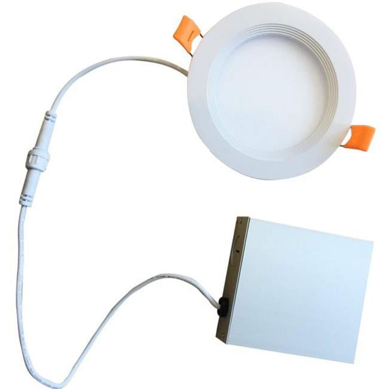 Pack of (2) 9 Watt 4" Round Integrated LED Recessed Downlight with Metal JBOX and Baffle  2700K Warm White Light  650 Lumens