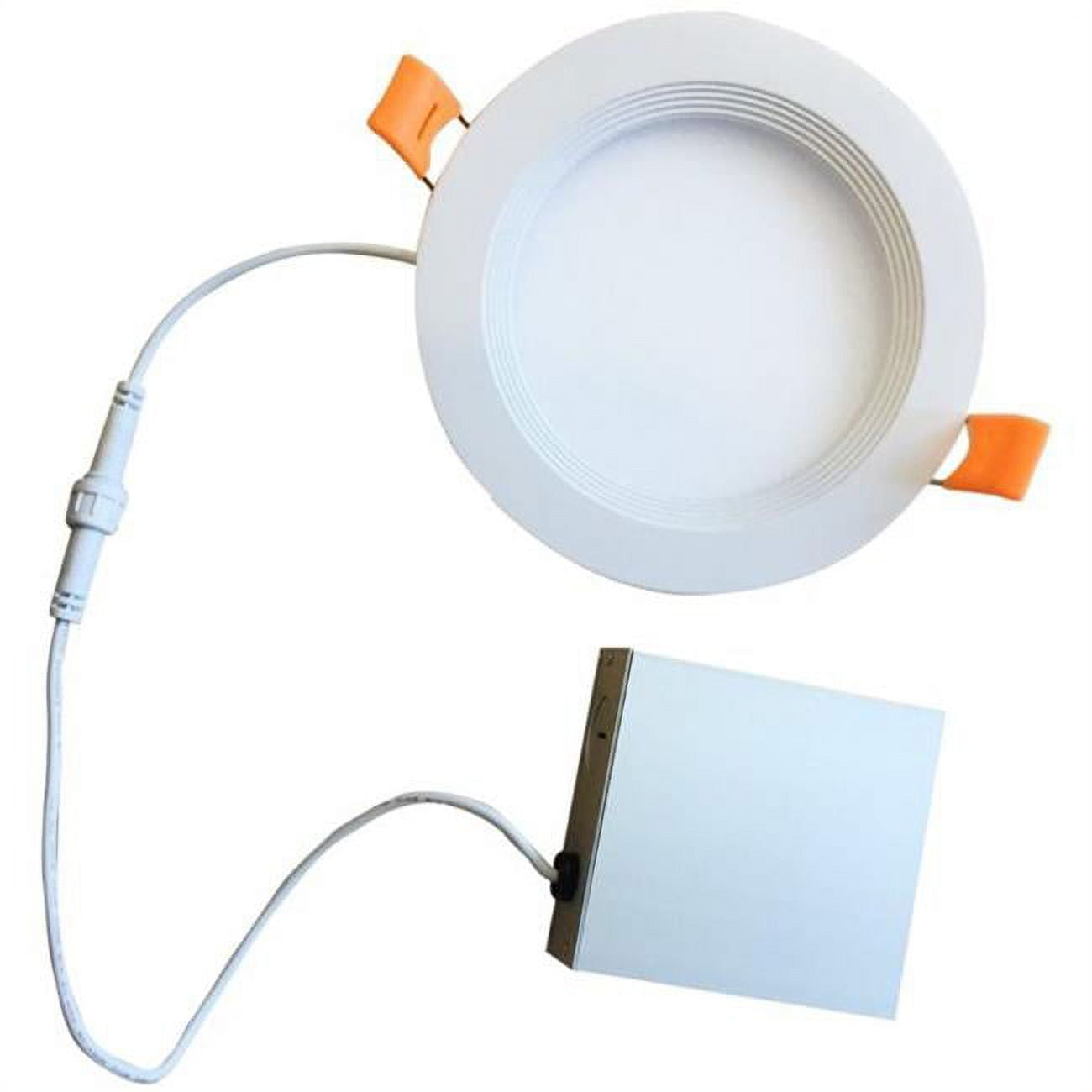 Pack of (2) 14 Watt 6" Round Integrated LED Recessed Downlight with Metal JBOX and Baffle  2700K Warm White Light  1080 Lumens