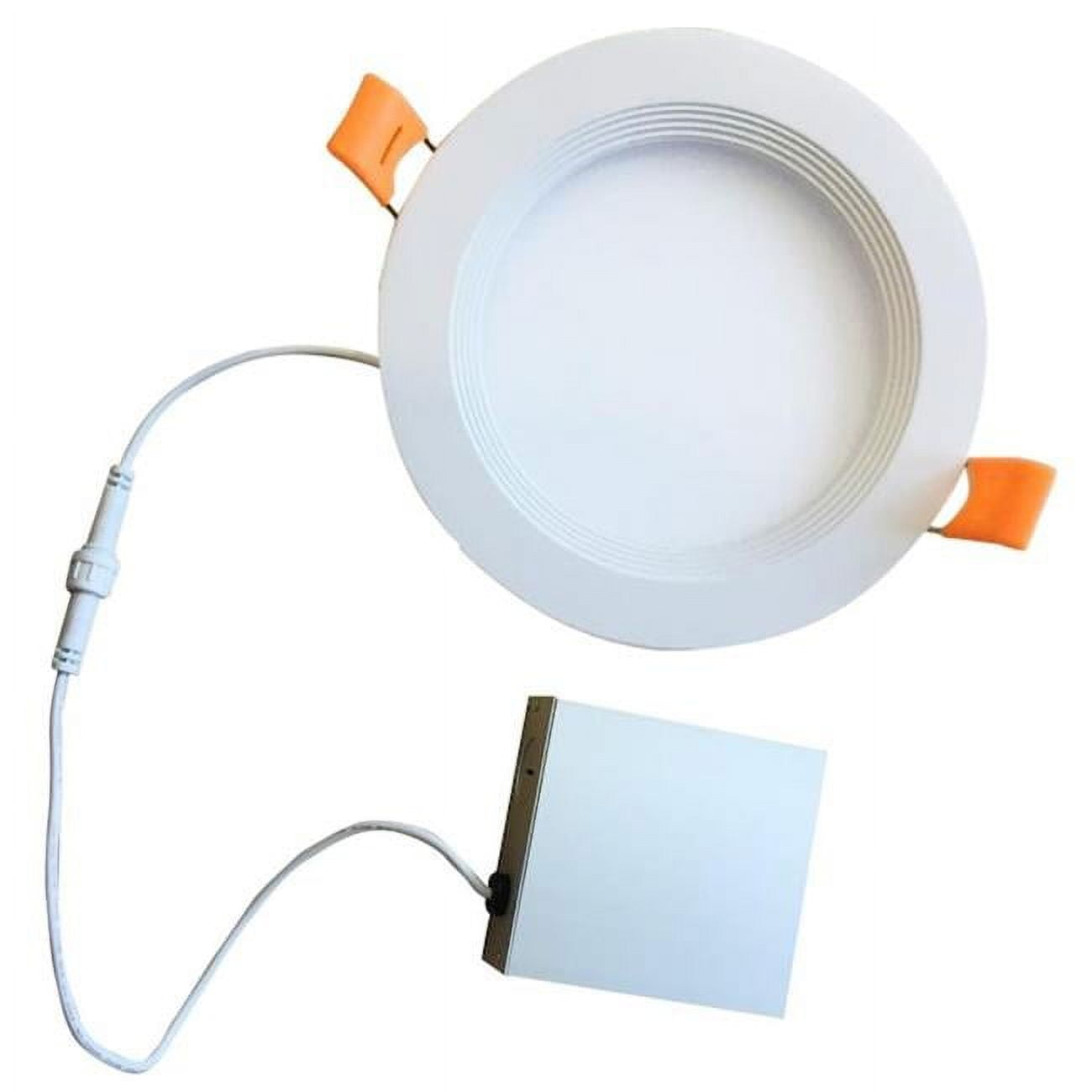 Pack of (2) 18 Watt 8" Round Integrated LED Recessed Downlight with Metal JBOX and Baffle  3000K Soft White Light  1400 Lumens