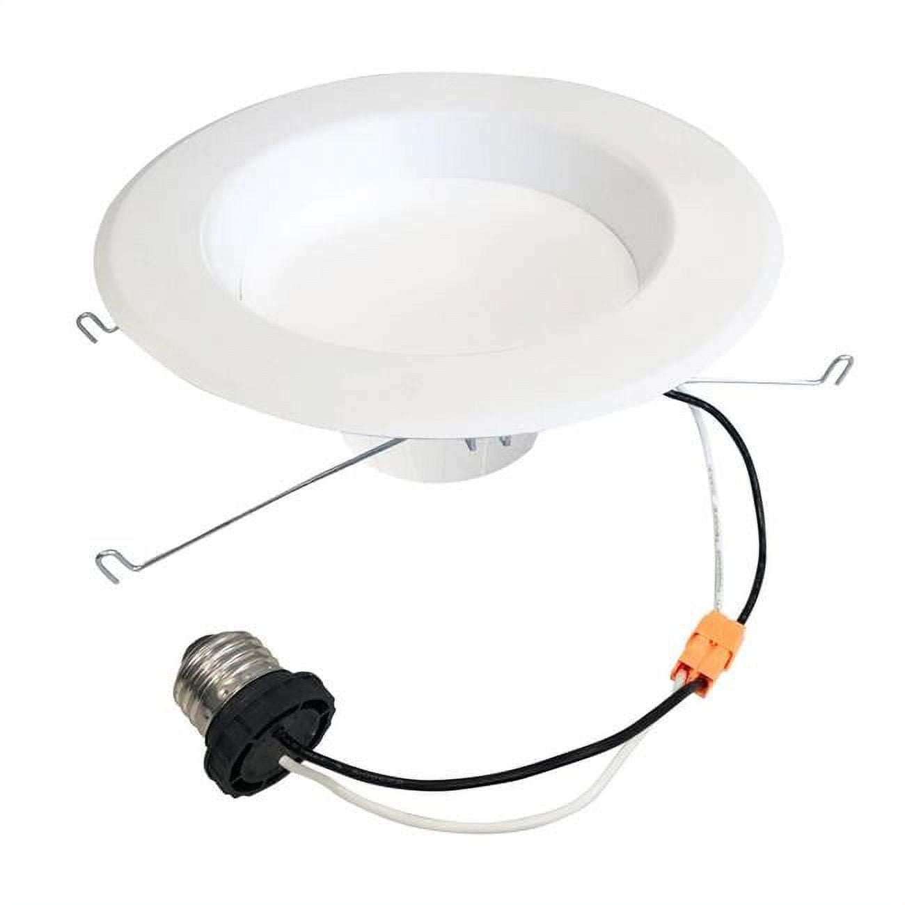 Pack of (4) 14 Watt Adjustable 5/6"Integrated LED Recessed Downlight with E26 Quick Connect Adaptor  2700K Warm White Light  1100 Lumens