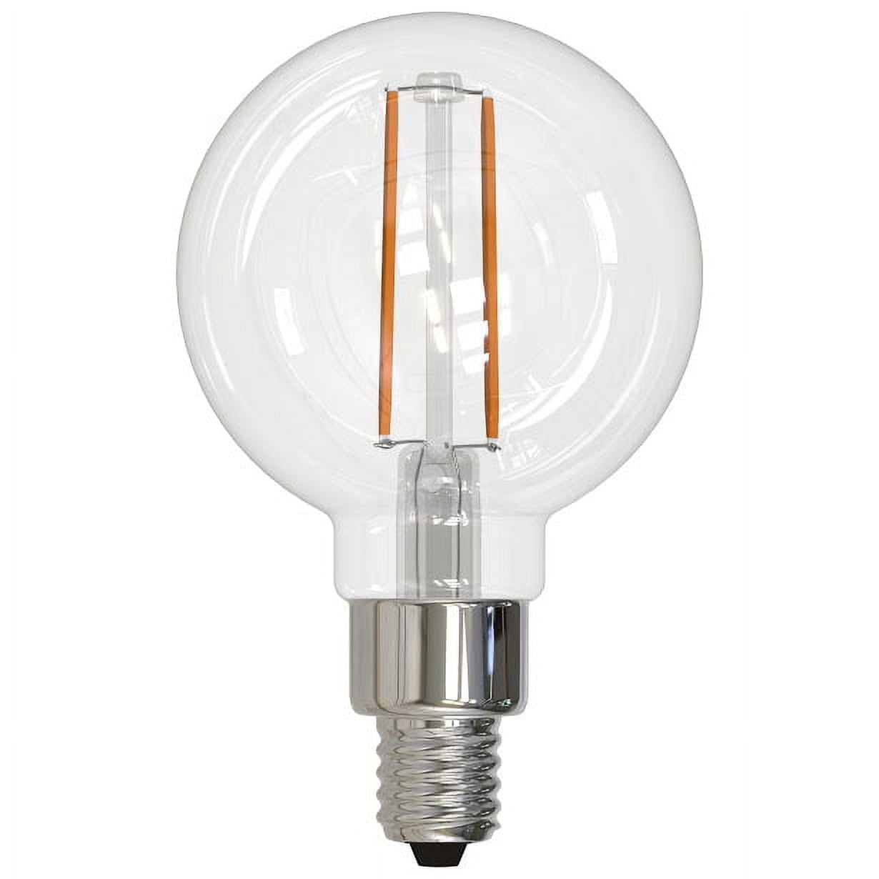 2.5W 250 Lumens 2700K Dimmable Clear Filament G16 Candelabra E12 LED Light Bulb, Pack of 4