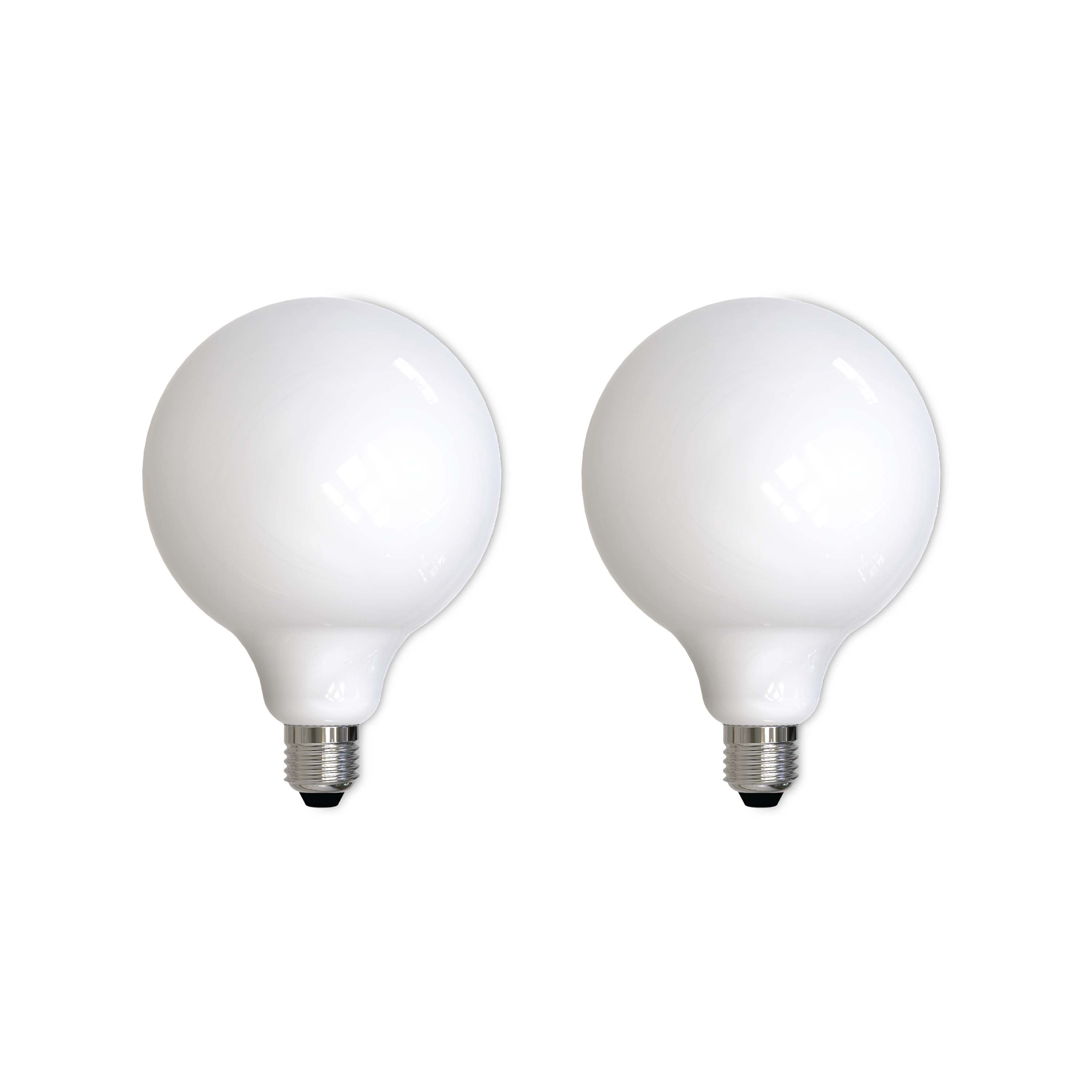 Picture of Bulbrite Pack of (2) 8.5 Watt Dimmable Milky Filament G40 Medium (E26) LED Bulb - 800 Lumens  3000K  and 90 CRI