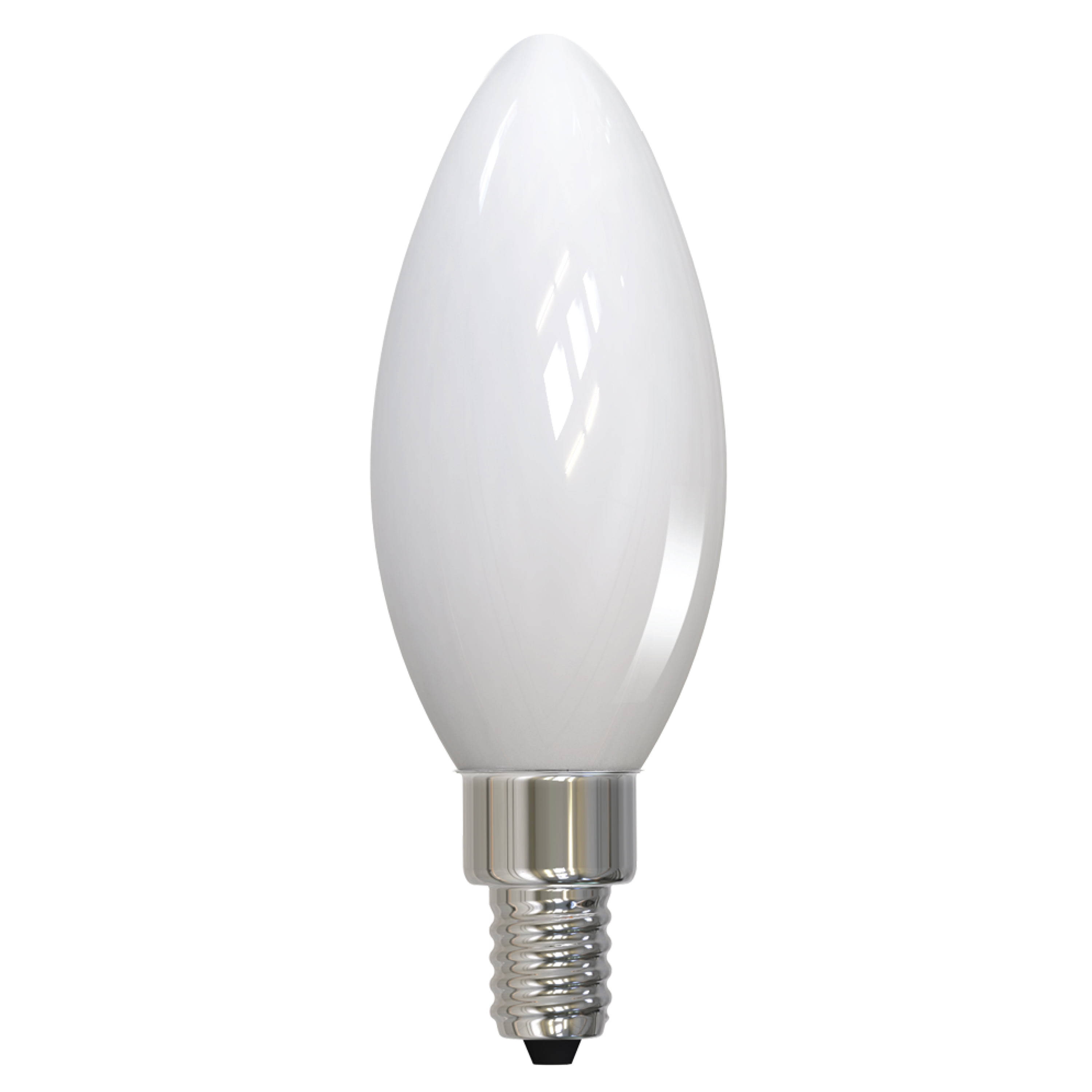 Pack of (4) 4.5 Watt Dimmable Milky Filament B11 Candelabra (E12) LED Bulb - 400 Lumens  3000K  and 90 CRI