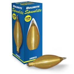 861976 25W Dimmable Amber C11 Spunlite Incandescent Light Bulbs with Candelabra E12 Base, Pack of 25