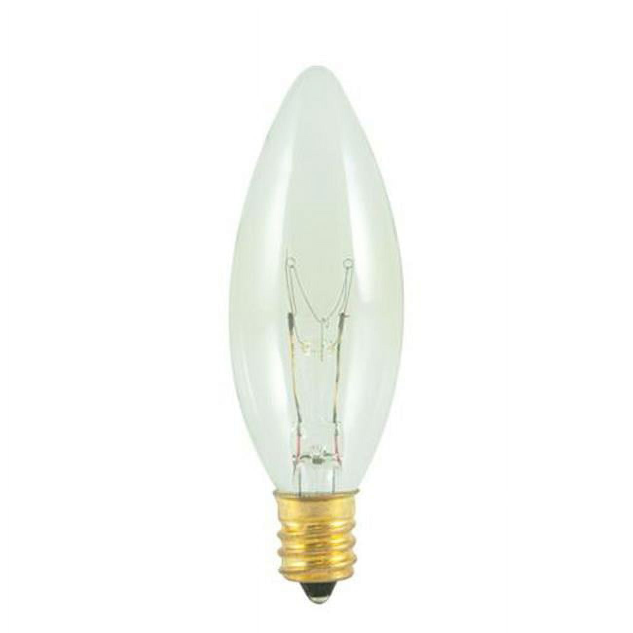 Pack of (50) 15 Watt Dimmable Clear B8 Incandescent Light Bulbs with Candelabra (E12) Base  2700K Warm White Light