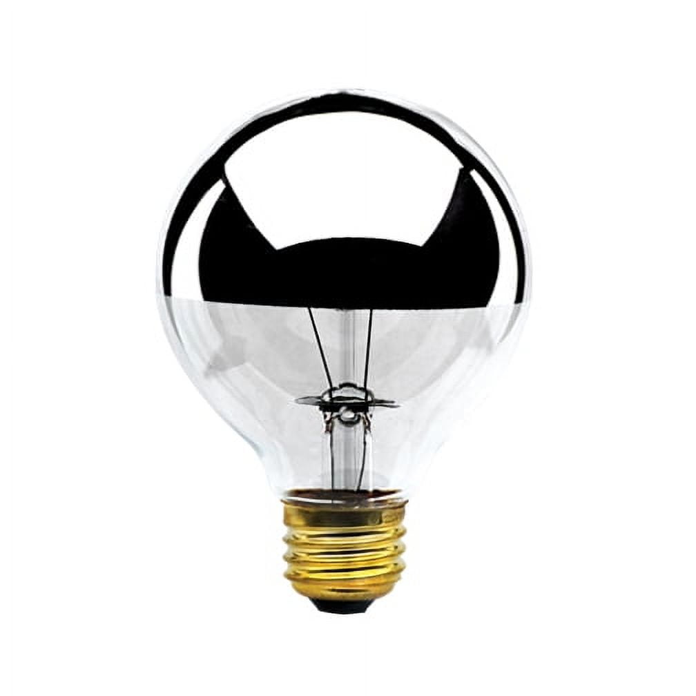 Pack of (6) 60 Watt Dimmable Half Chrome G25 Incandescent Light Bulbs with Medium (E26) Base  2700K Warm White Light