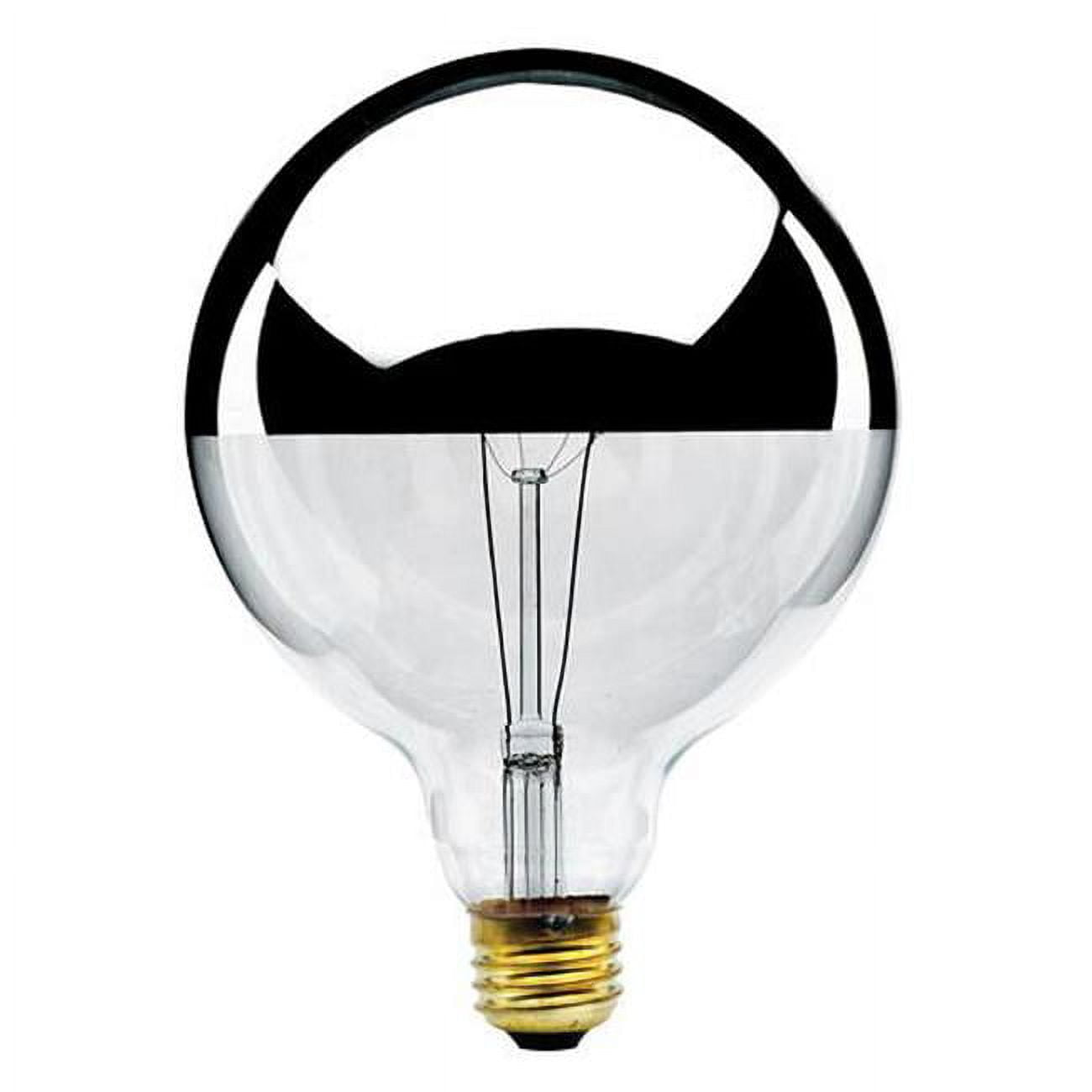 Pack of (6) 60 Watt Dimmable Half Chrome G40 Incandescent Light Bulbs with Medium (E26) Base  2700K Warm White Light