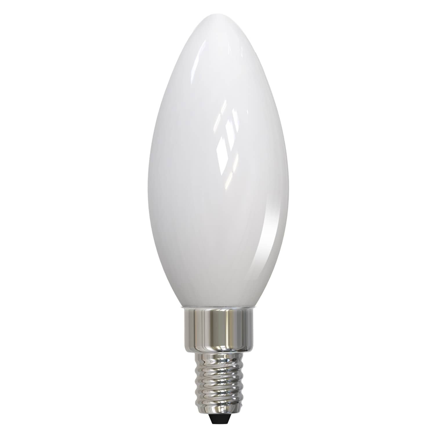 Pack of (4) 5 Watt Dimmable Milky Finish B11 LED Light Bulbs with Candelabra (E12) Base  3000K Soft White Light  500 Lumens